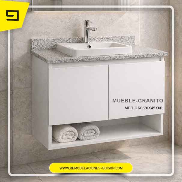 Mueble de baño con granito en Quito