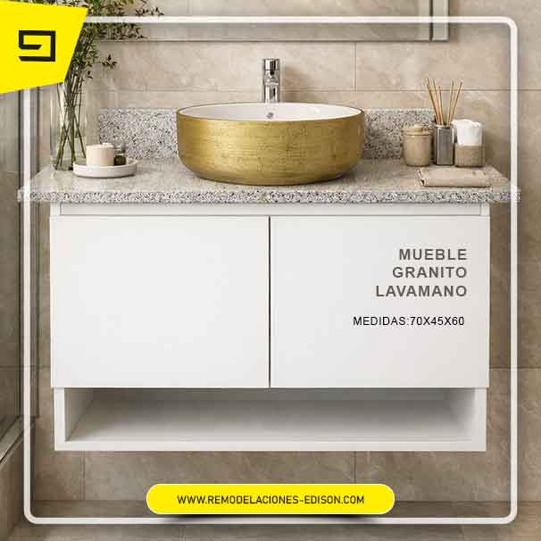 Mueble de baño modelo dorado