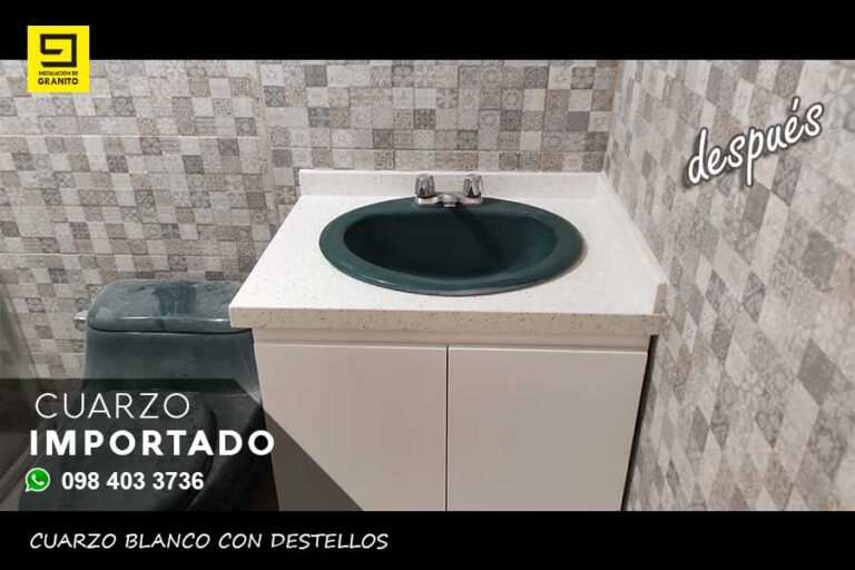 INSTALACION DE CUARZO BLANCO CON DESTELLOS