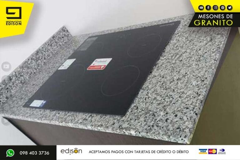 MESON DE COCINA EN GRANITO CUARZO PORCELANATO